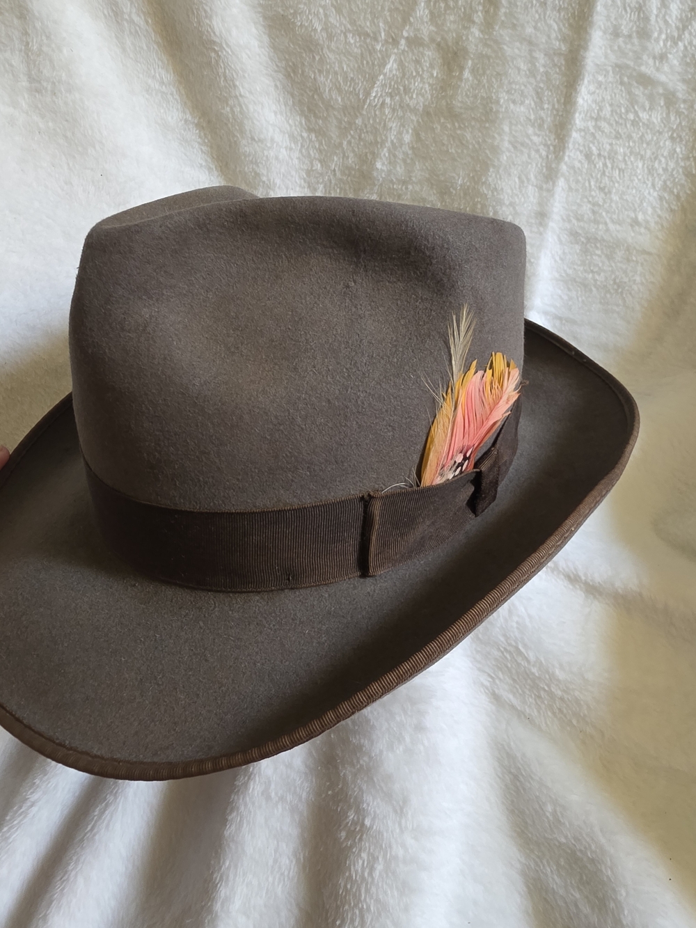Vintage Wright Hat Mirafelt Fedora Brown Fur Felt 1950s 1960s
